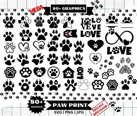 Paw Print Svg, Dog Paw Print Svg, Dog Paw Svg, Paw Svg, Dog Mom Svg ...