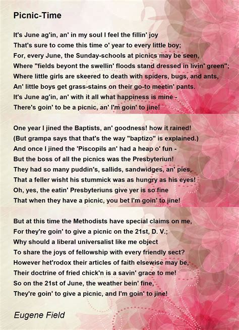 Picnic Time Picnic Time Poem By Eugene Field