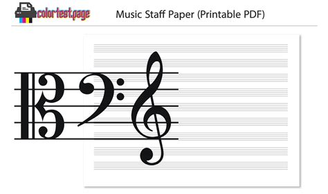 Music Staff Paper Pdf Color Test Page Worksheets Library