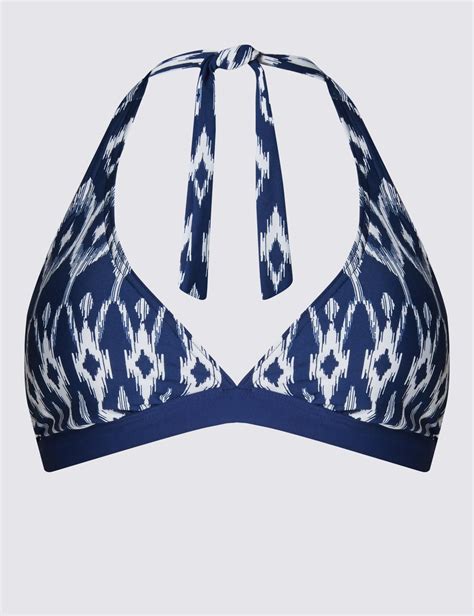 Ikat Print Triangle Bikini Top M S Collection M S