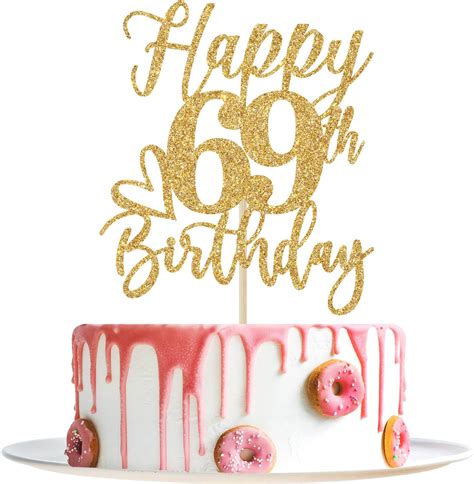 Happy 69th Birthday Cake Topper 69th Birthday Decorations