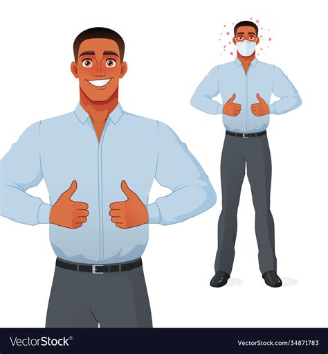 Black man showing thumbs up Royalty Free Vector Image