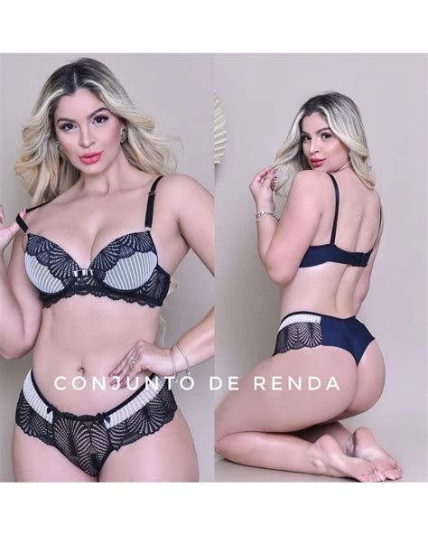 Conjunto Lingerie Renda Preto Bojo Atacado Goi Nia