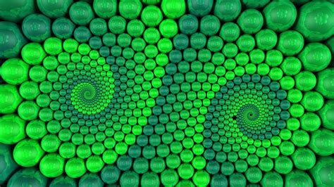 Green Balls Bright Spiral Shapes Art Pattern Abstraction Hd Abstract