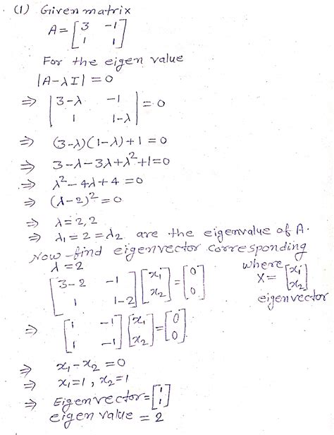 Solved Please Show All Your Work Find The Eigenvalues And The