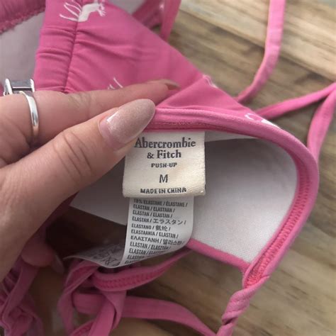 Vintage Abercrombie And Fitch Triangle Bikini Top Pink Depop