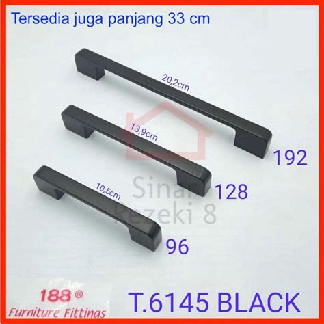 Jual Tarikan 6145 Black Handle Hitam Minimalis Pintu Lemari Laci Gagang