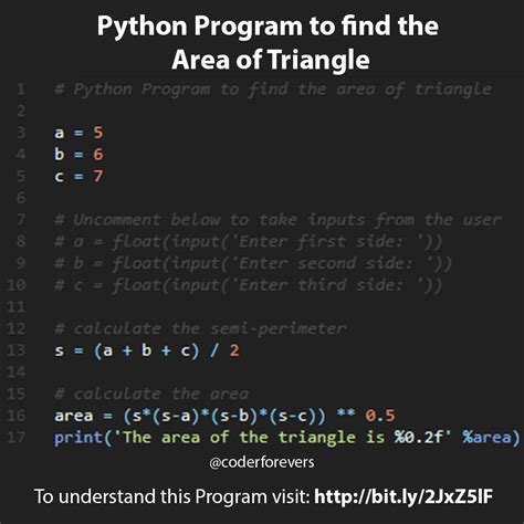 Python Program To Find The Area Of Triangle C Programming Learning