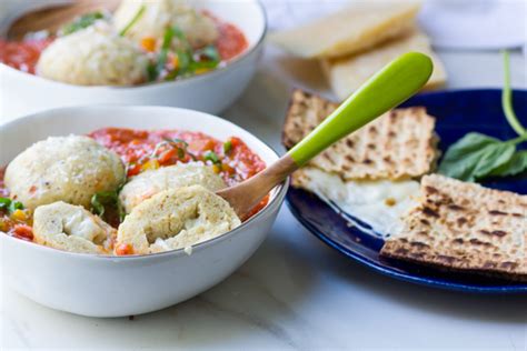 Matzo Ball Tomato Soup With Mozzarella Stuffed Matzo Balls And Matzo