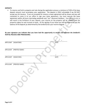 Fillable Online RENTAL POLICIES AND PROCEDURES Dooley Properties Fax