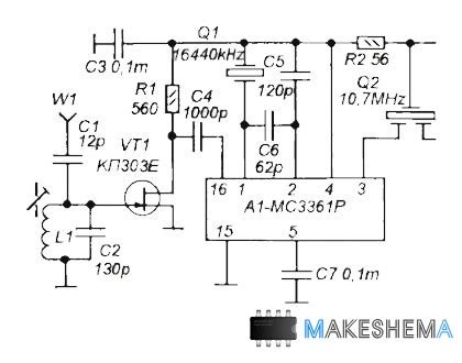 Приемный тракт на MC3361 с двойным преобразователем частоты » Схемы ...