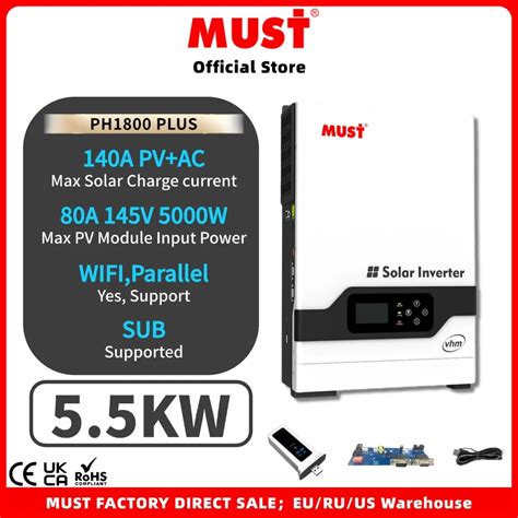 Must Parallel 5kw 5 5kw 48v Ph1800 Plus On Off Grid Hybrid Solar