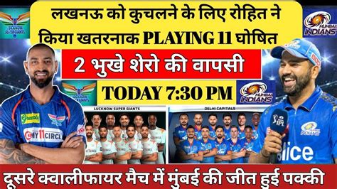 Mumbai Indians Vs Lucknow Super Gaints Tata Ipl Mi Vs Lsg