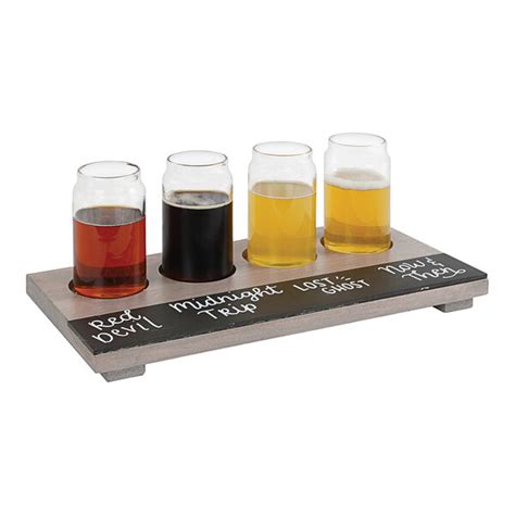 Cal Mil Aspen Gray Washed Pine Wood Flight Tray With Write On Surface