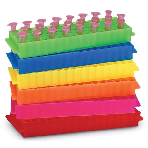 80 Place Lab Storage Rack Assorted Fluorescent Colors