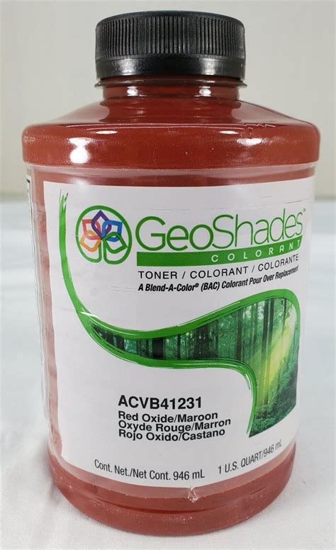 Geoshades Bac Paint Colorant Red Oxide Maroon Qt Acvb Sherwin