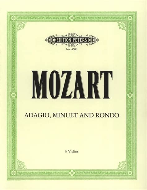 Musik F R Drei Violinen Von Wolfgang Amadeus Mozart Im Stretta Noten