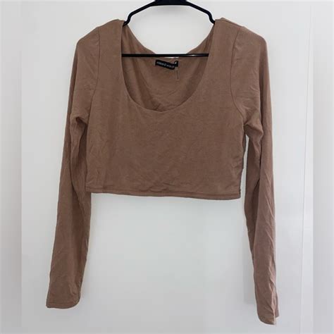Naked Wardrobe Tops Xl Naked Wardrobe Long Sleeve Crop Poshmark
