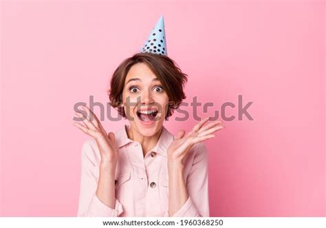 Photo Portrait Excited Girl Wearing Birthday Stock Photo 1960368250 | Shutterstock