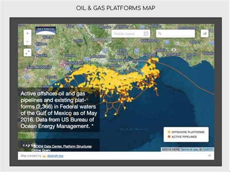 Gulf Coast Oil And Gas Platforms Map By Saltwater