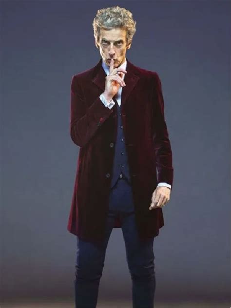 12 Doctor Peter Capaldi Doctor Who Maroon Velvet Coat Hit Jacket