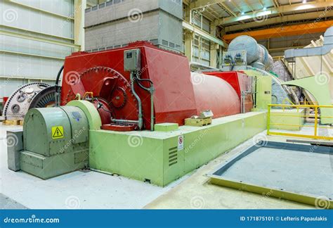 Turbine And Generator In A Natural Gas Power Plant Stock Image Image