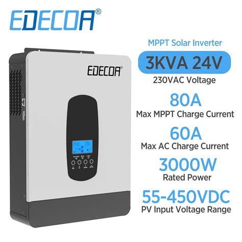 Edecoa Hybrid Solar Inverter W V V V Kw Mppt A Pure Sine