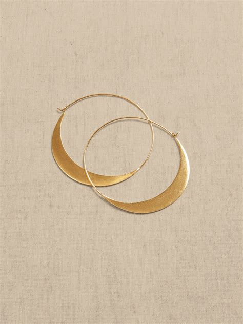 Large Crescent Hoop Earrings Aureus Argent Banana Republic