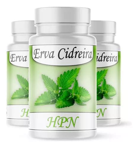 Erva Cidreira Melissa 500mg 100 Natural Kit 3 Potes Sabor Sem