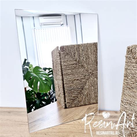 Зеркальный акрил - Прямоугольник (Серебро) - Resin Art