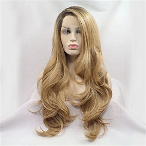 Fantasy Beauty Long Natural Wave Ombre Brown Blonde Synthetic Lace