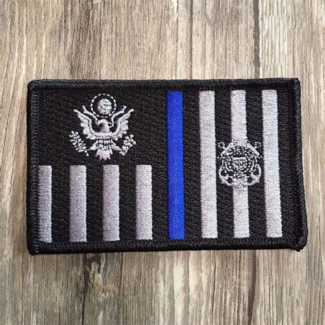 Thin Blue Line Subdued Coast Guard Ensign Flag Patch Law Enforcement Ebay