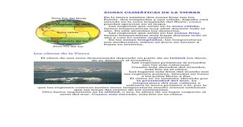 Zonas ClimÁticas De La Tierra Primer Ciclo Colegio · El Tiempo Y El Clima Tiempo