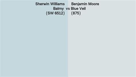 Sherwin Williams Balmy SW 6512 Vs Benjamin Moore Blue Veil 875 Side