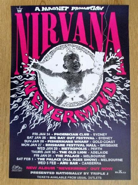 Nirvana Australia 1992 Concert Poster Nevermind Kurt Cobain Etsy