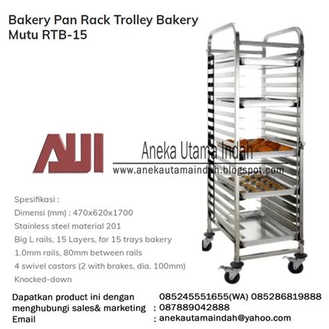 Jual RTB 15 S S BAKERY PAN TROLLEY RAK SUSUN 15 UNTUK KUE ROTI DLL