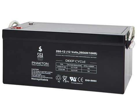 260Ah 12V Phaeton AGM GEL Deep Cycle Akku Batterie für Solar