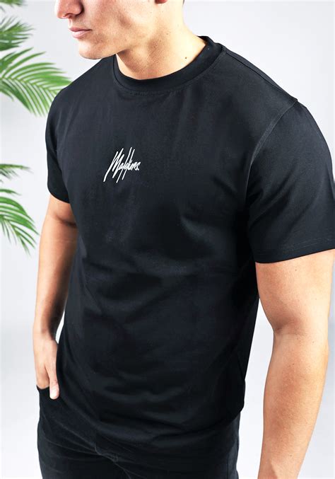 Malelions Striped Signature Tshirt Black Cotton District