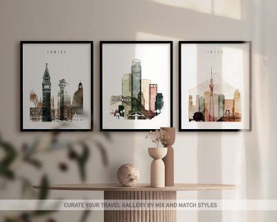 Rome Map Print Skyline Pastel Cream Art Prints Vicky