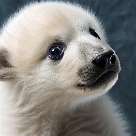 Premium AI Image | Portrait of a white Pomeranian puppy Closeup