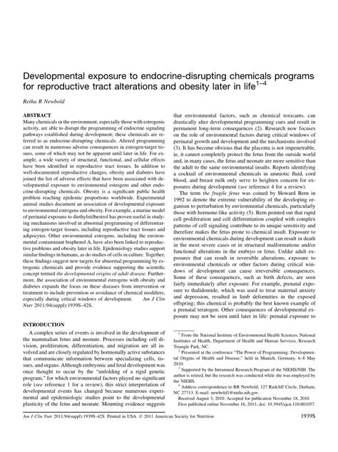 Pdf Developmental Exposure To Endocrine Disrupting Chemicals Programs For Reproductive Tract