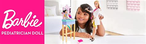Barbie Careers Playset Pediatrician Set With Blonde Doctor Doll Brunette Patient Small Doll