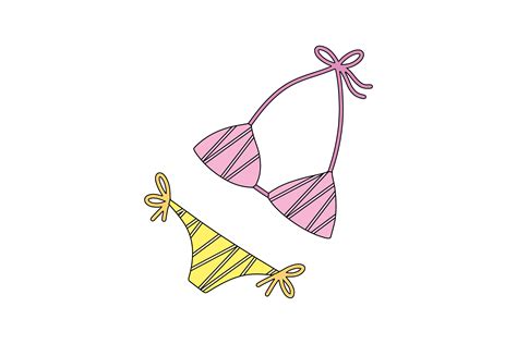 Summer Bikini Fill Line Icon Graphic By Kindaweird Studio Creative Fabrica
