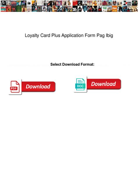 Fillable Online Loyalty Card Plus Application Form Pag Ibig Loyalty