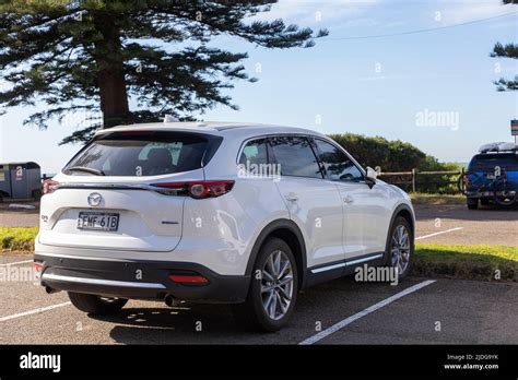 2020 Model White Mazda Cx9 Parked At Newport Beach Car Park In Sydney