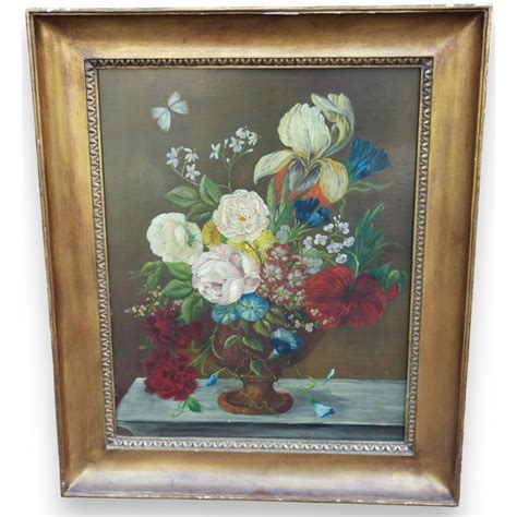 Peintures Huile sur panneau Suisse Bouquet de Moinat SA Antiquités