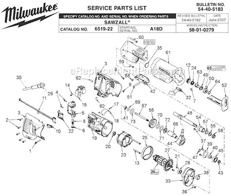 Milwaukee Sawzall Parts Diagram - General Wiring Diagram