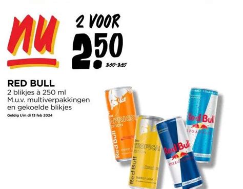 Red Bull 2 Blikjes à 250 Ml Muv Multiverpakkingen En Gekoelde