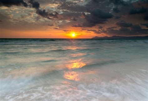 Wallpaper Sunlight Sunset Sea Shore Sky Sunrise Calm Evening