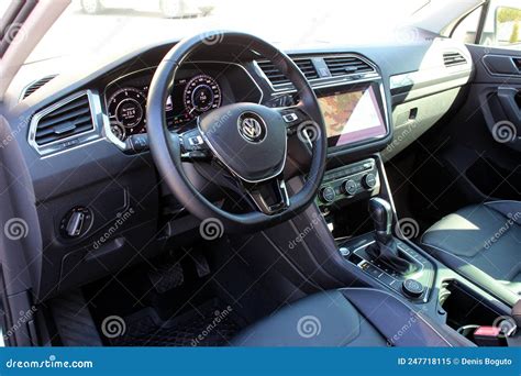 Tiguan 2019 Driver Seat Dashboard Black Leather Interior Editorial Image Image Of Vinnytsia